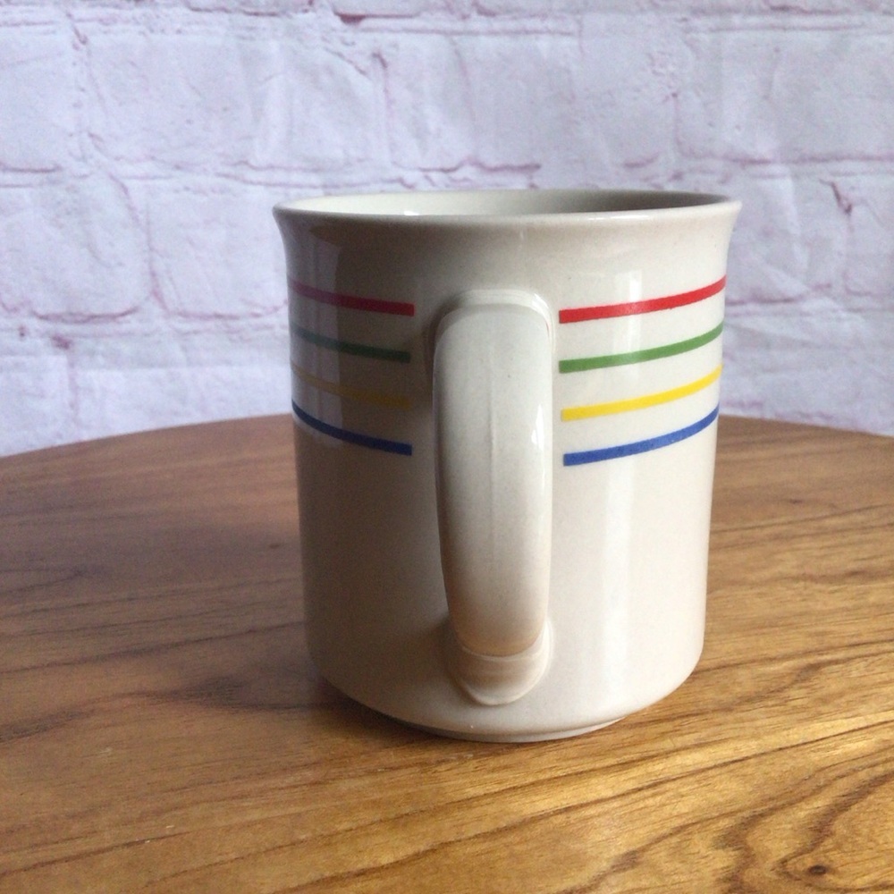 Vintage Rainbow Stripe Ceramic Mug - Picture 4 of 6